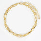 18K Gold Dipped 9mm 6mm Brass Layered Link Chain Anklet