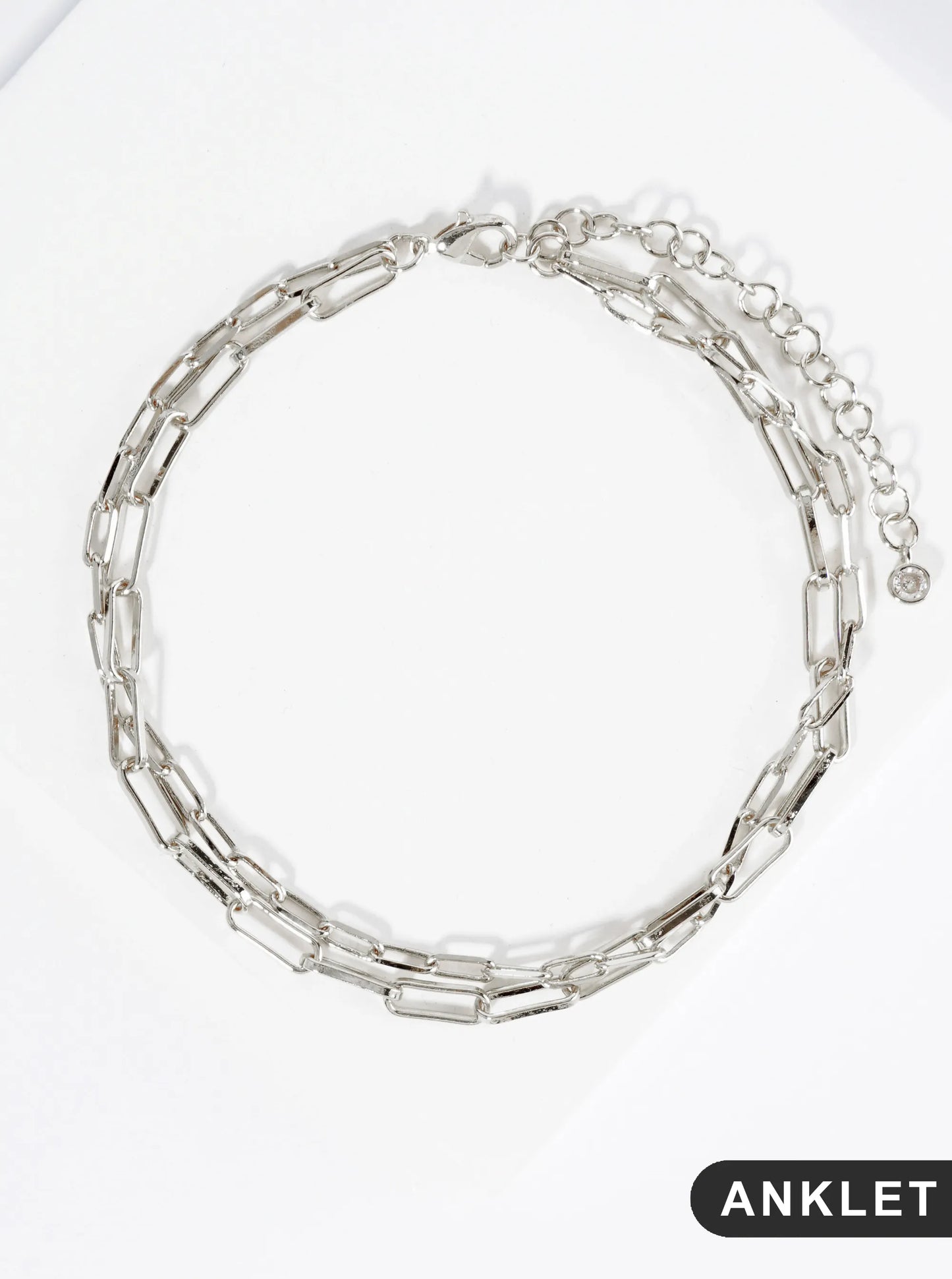 18K Gold Dipped 9mm 6mm Brass Layered Link Chain Anklet