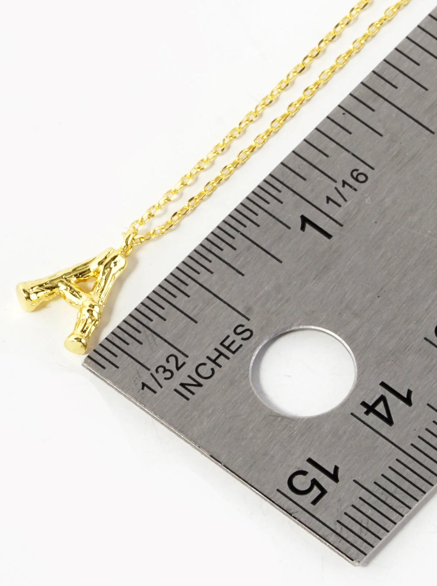 18K Gold Dipped 9mm Bamboo Initial Pendant Necklace