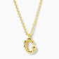 18K Gold Dipped 9mm Bamboo Initial Pendant Necklace