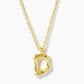 18K Gold Dipped 9mm Bamboo Initial Pendant Necklace