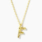 18K Gold Dipped 9mm Bamboo Initial Pendant Necklace
