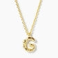 18K Gold Dipped 9mm Bamboo Initial Pendant Necklace