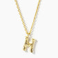 18K Gold Dipped 9mm Bamboo Initial Pendant Necklace