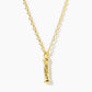 18K Gold Dipped 9mm Bamboo Initial Pendant Necklace