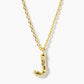 18K Gold Dipped 9mm Bamboo Initial Pendant Necklace