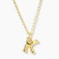 18K Gold Dipped 9mm Bamboo Initial Pendant Necklace