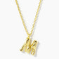18K Gold Dipped 9mm Bamboo Initial Pendant Necklace
