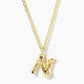 18K Gold Dipped 9mm Bamboo Initial Pendant Necklace