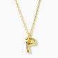18K Gold Dipped 9mm Bamboo Initial Pendant Necklace