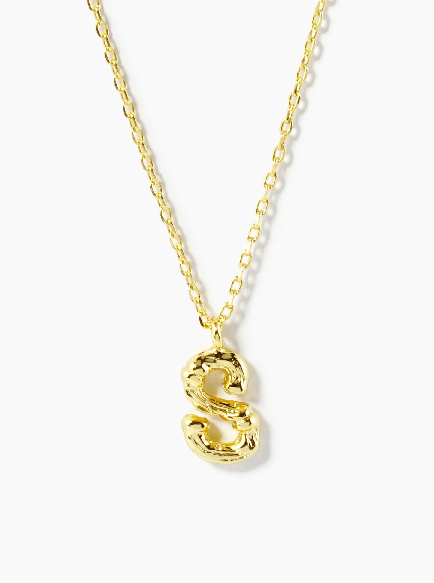 18K Gold Dipped 9mm Bamboo Initial Pendant Necklace