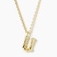 18K Gold Dipped 9mm Bamboo Initial Pendant Necklace