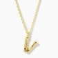 18K Gold Dipped 9mm Bamboo Initial Pendant Necklace