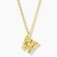 18K Gold Dipped 9mm Bamboo Initial Pendant Necklace