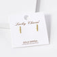 18K Gold Dipped 9mm Bar Stud Earrings