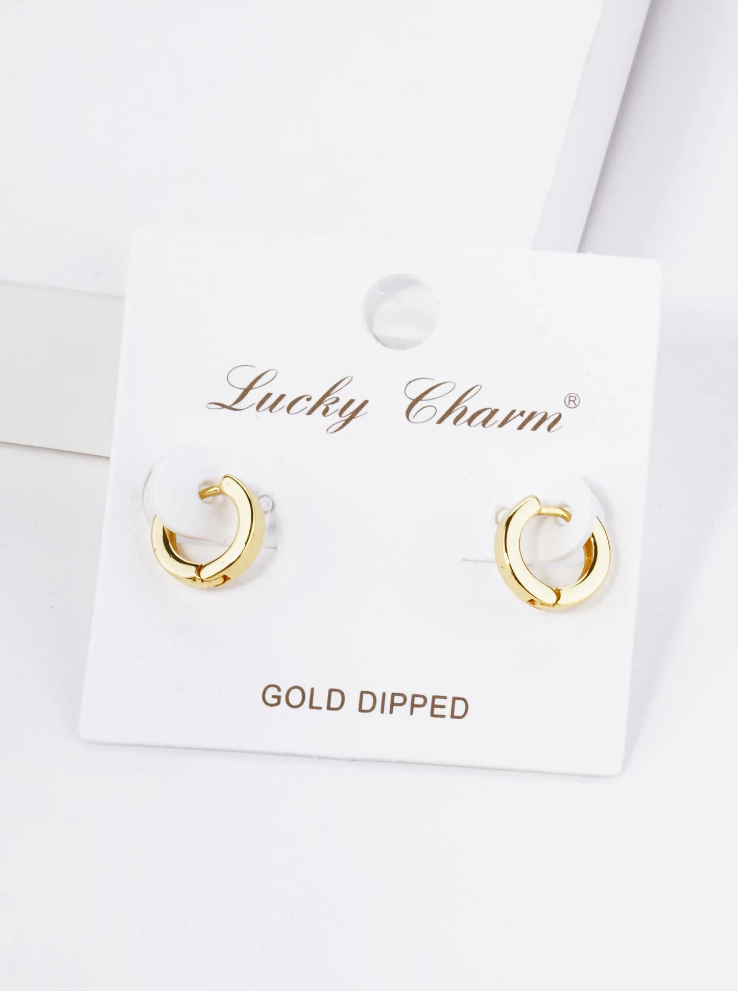 18K Gold Dipped 9mm Brass Huggie Hoop Earrings