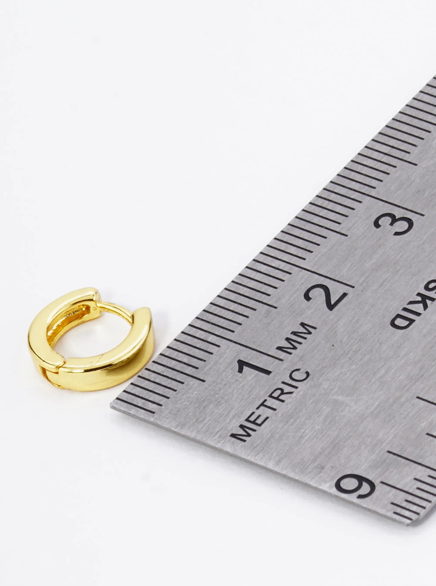 18K Gold Dipped 9mm Brass Huggie Hoop Earrings