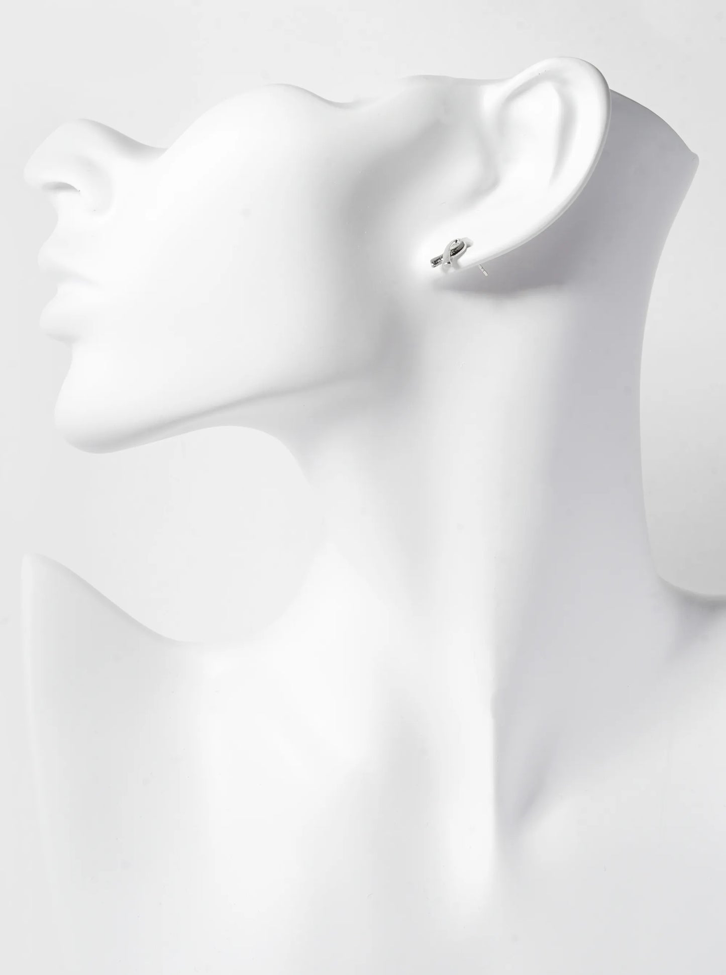 18K Gold Dipped 9mm Brass Pink Ribbon Sterling Silver Post Stud Earrings