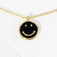 18K Gold Dipped 9mm Enamel Smiley Face Charm Brass Chain Anklet