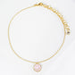 18K Gold Dipped 9mm Enamel Smiley Face Charm Brass Chain Anklet
