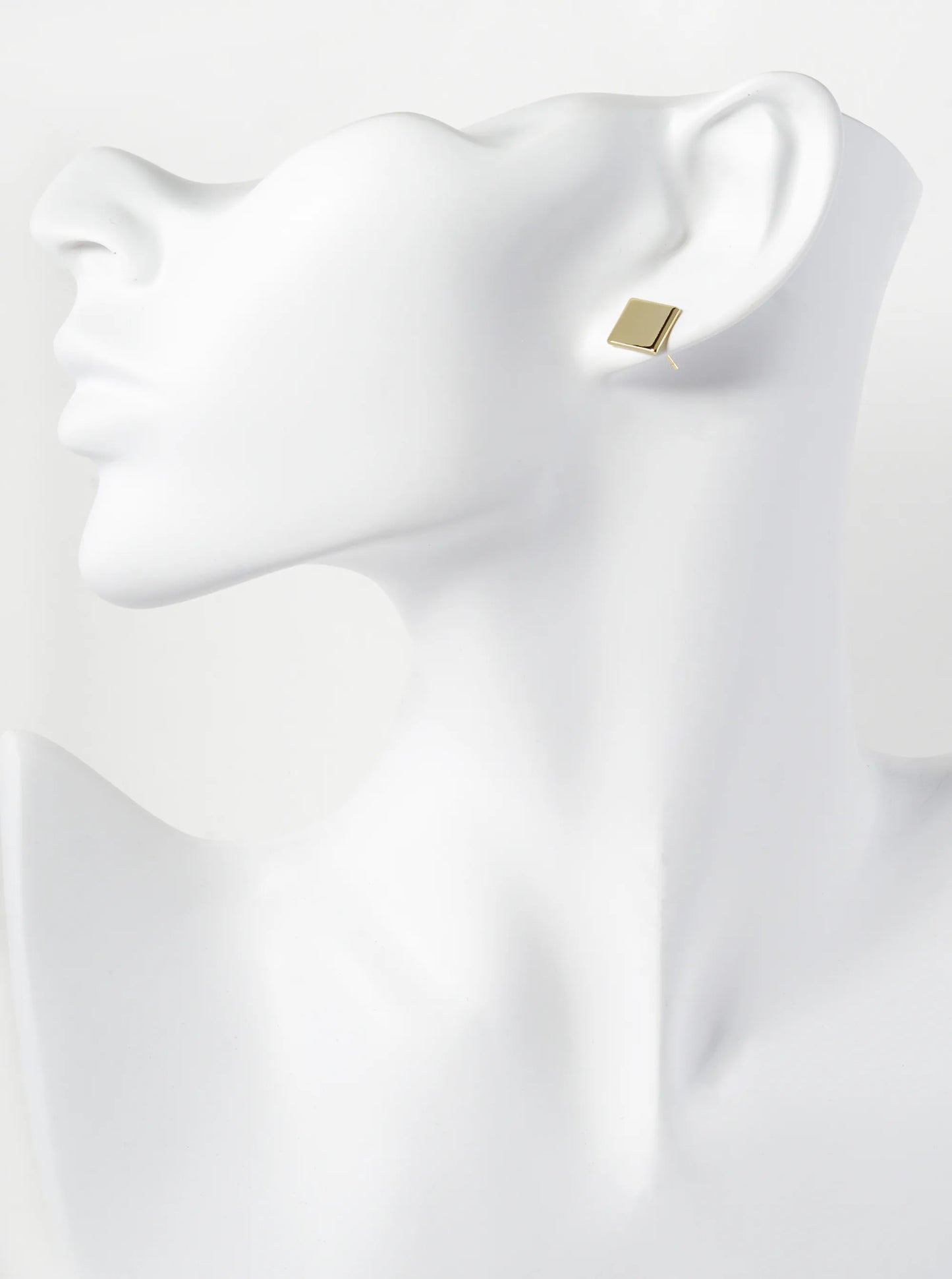 18K Gold Dipped 9mm Flat Square Stud Earrings