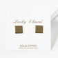18K Gold Dipped 9mm Flat Square Stud Earrings