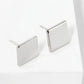 18K Gold Dipped 9mm Flat Square Stud Earrings