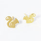 18K Gold Dipped 9mm Flat Squirrel Stud Earrings