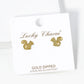 18K Gold Dipped 9mm Flat Squirrel Stud Earrings