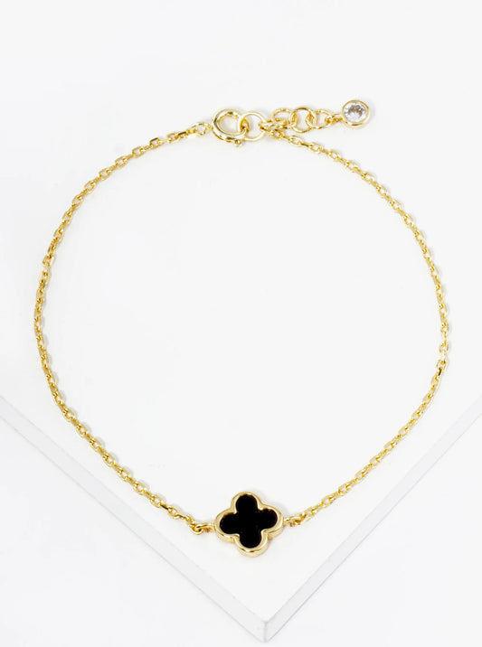 18K Gold Dipped 9mm Quatrefoil Chain Bracelet