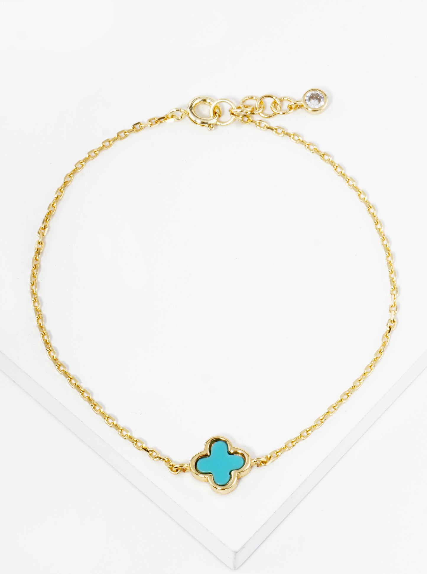 18K Gold Dipped 9mm Quatrefoil Chain Bracelet