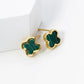 18K Gold Dipped 9mm Quatrefoil Stud Earrings