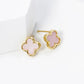 18K Gold Dipped 9mm Quatrefoil Stud Earrings