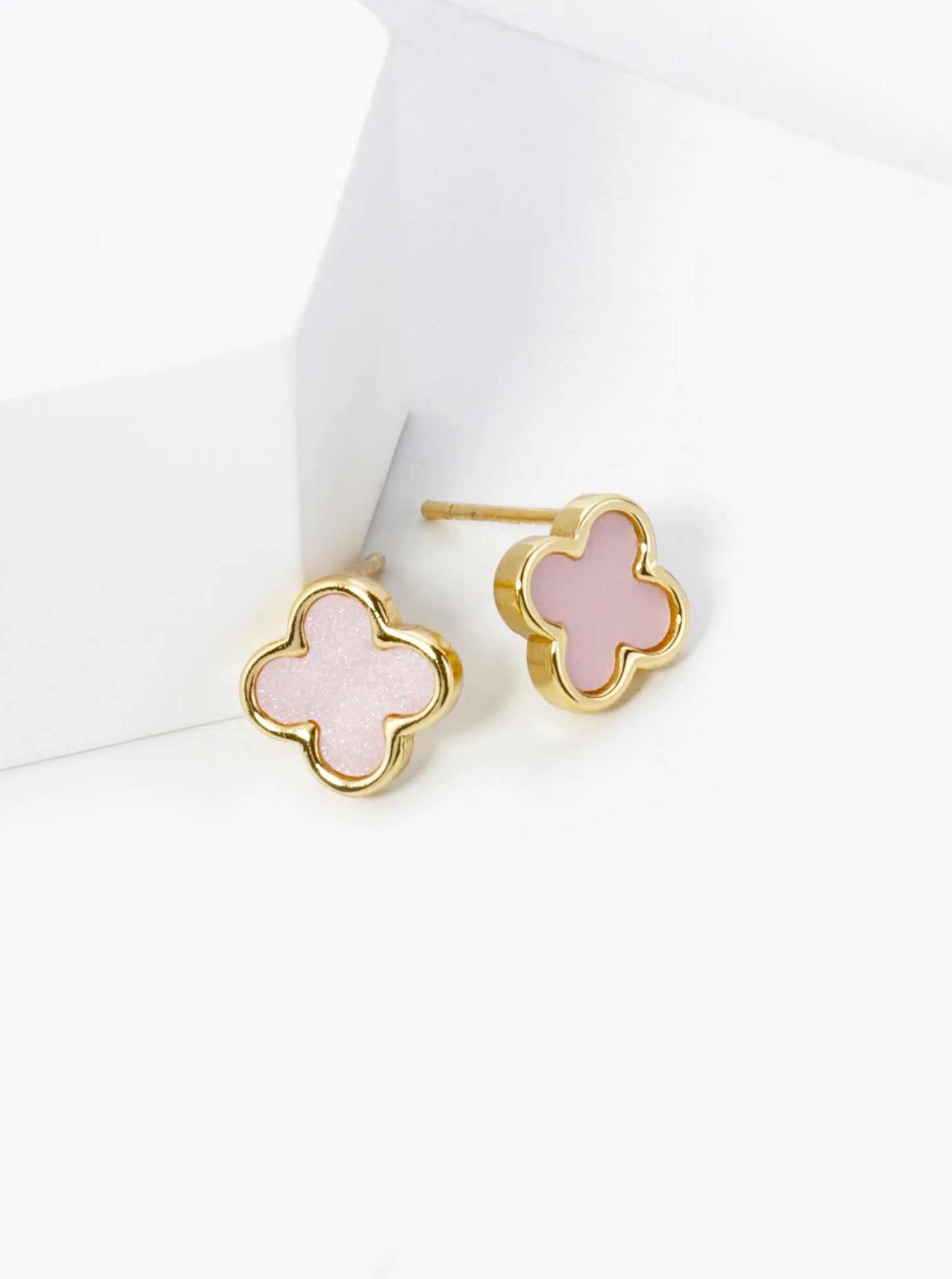 18K Gold Dipped 9mm Quatrefoil Stud Earrings