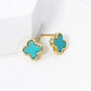 18K Gold Dipped 9mm Quatrefoil Stud Earrings