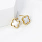 18K Gold Dipped 9mm Quatrefoil Stud Earrings