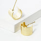 18K Gold Dipped 9mm Wide 12mm Minimalist Brass Hoop Earrings