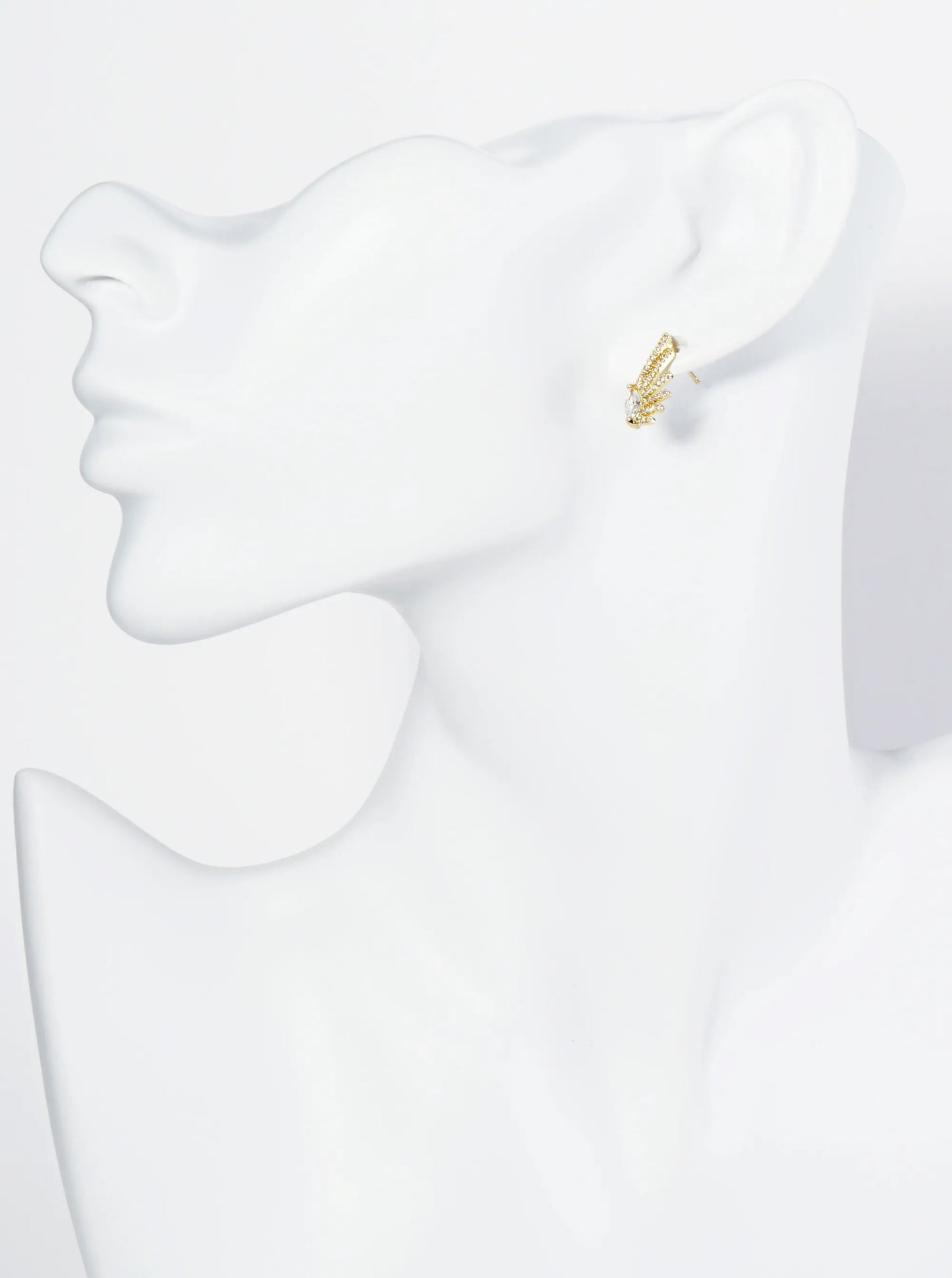 18K Gold Dipped Angel Wings Cubic Zirconia Stud Earrings