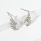18K Gold Dipped Angel Wings Cubic Zirconia Stud Earrings