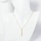 18K Gold Dipped Baguette CZ Bar Drop Pendant Necklace