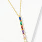 18K Gold Dipped Baguette CZ Bar Drop Pendant Necklace