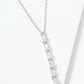 18K Gold Dipped Baguette CZ Bar Drop Pendant Necklace
