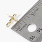 18K Gold Dipped Baguette CZ Cross Stud Earrings
