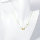 18K Gold Dipped Baguette Cubic Zirconia Butterfly Pendant Necklace