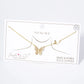 18K Gold Dipped Baguette Cubic Zirconia Butterfly Pendant Necklace