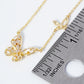 18K Gold Dipped Baguette Cubic Zirconia Butterfly Pendant Necklace