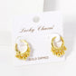 18K Gold Dipped Ball Beads Drop 13mm Huggie Hoop Earrings