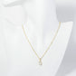 18K Gold Dipped Ball Textured Encased In Brass 10mm CZ Teardrop Stone Pendant Necklace