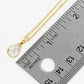 18K Gold Dipped Ball Textured Encased In Brass 10mm CZ Teardrop Stone Pendant Necklace