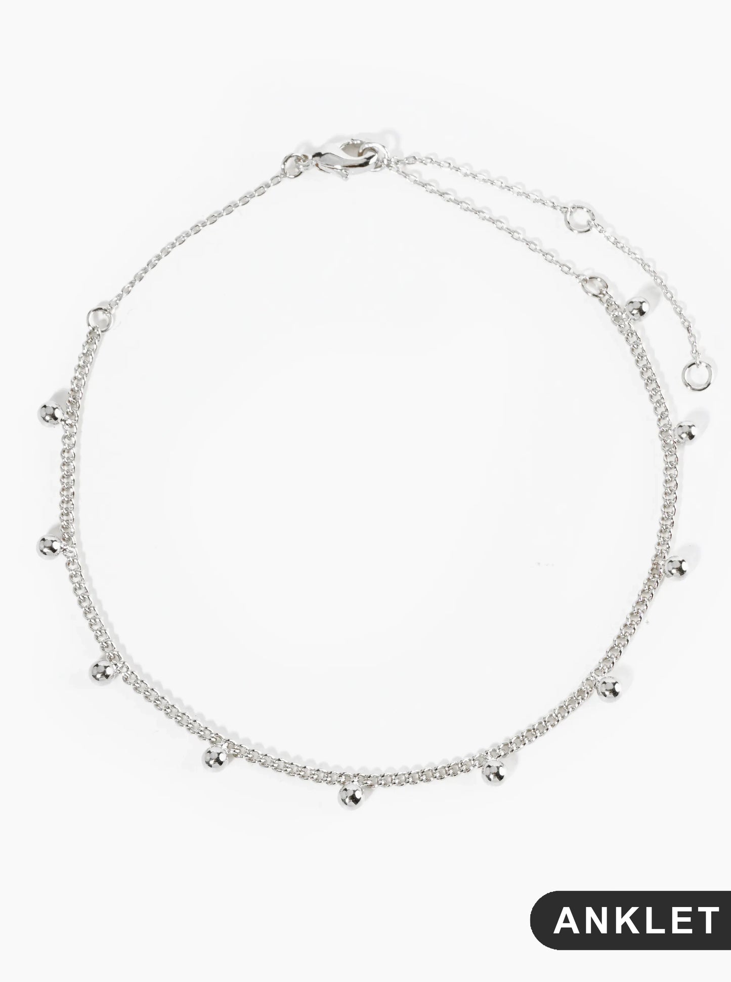 18K Gold Dipped Brass Ball Beaded Brass Satellite Anklet